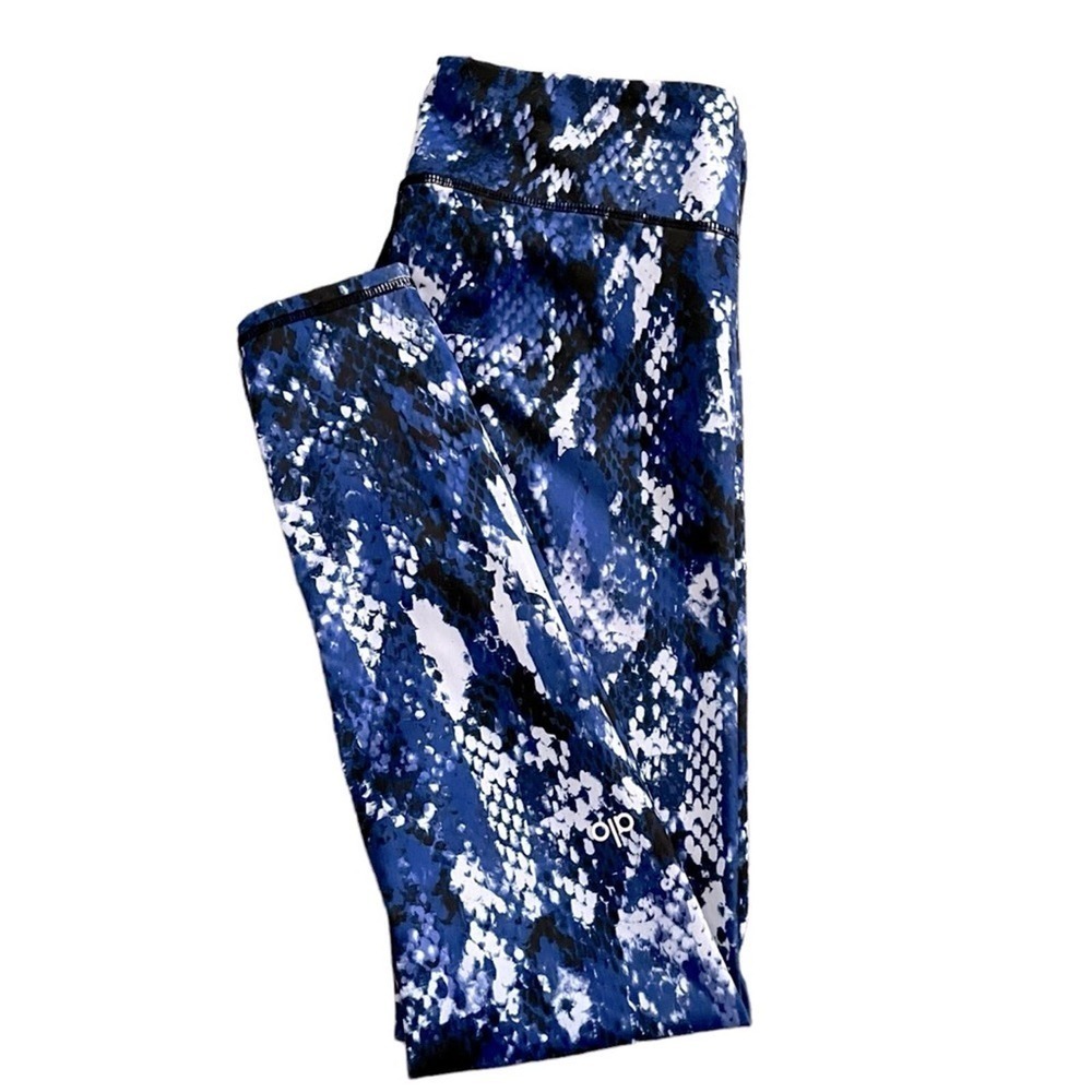 ALO Yoga Airbrush Full length Legging Snakeskin Python Print Deep Electric Blue - Picture 4 of 9